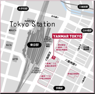 Map of YANMAR Building in Tokyo